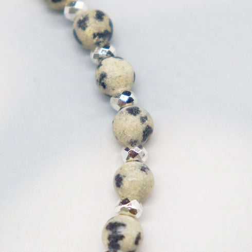 【Little Things for Summer】ダルメシアンジャスパー×マグネサイト×シルバーヘマタイト アンクレット