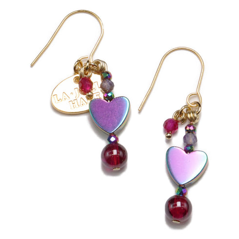 【Open the Jewelry Box!】ロードライトガーネット×アイオライト×マルチカラーヘマタイト ピアス