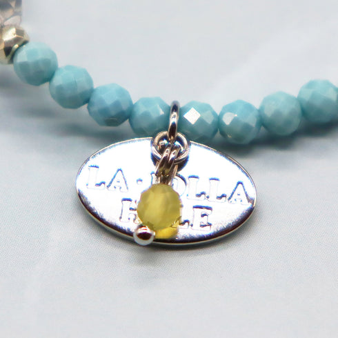 【Starry Sky Fragment】水紋天珠×ラピスラズリ×ジルコニア×水晶 ブレスレット