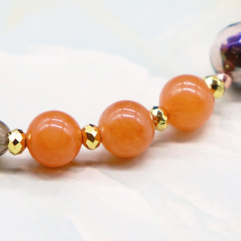 【对斋浦尔的渴望】玳瑁天珠 x 橙色东陵玉 x 烟晶手链