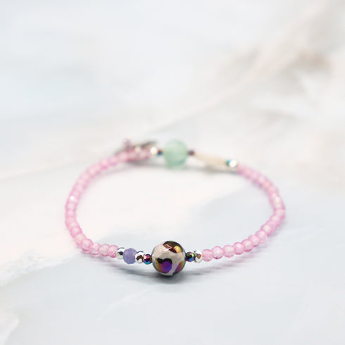 【・EN・GI・RI・】亀甲天珠×プレナイト×トパーズ×タンザナイト×シェル ブレスレット