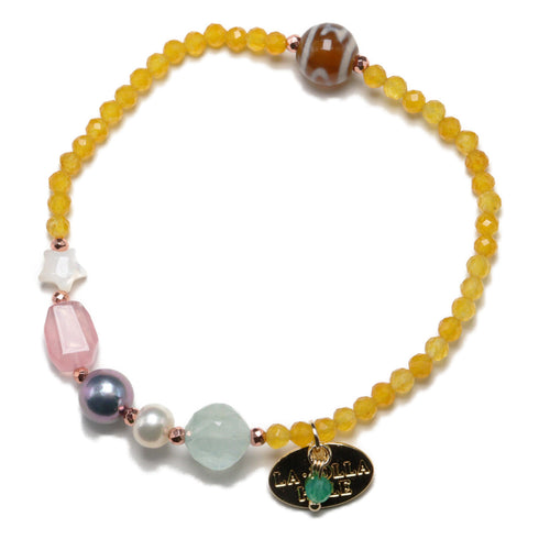 【ONLINE SHOP限定】【CLEAN UP】天地天珠×ホワイトシェル×アコヤパール ブレスレット