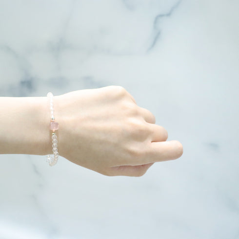 【Longing for Jaipur】レッドアベンチュリン×水晶×ローズクォーツ ブレスレット