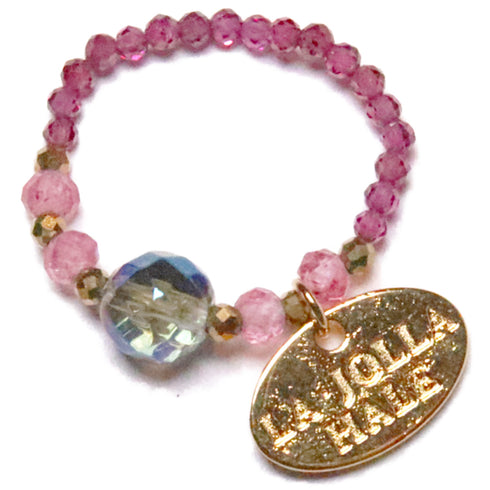 【Longing for Jaipur】ブルーアクアオーラ×レッドアベンチュリン×ガーネット リング