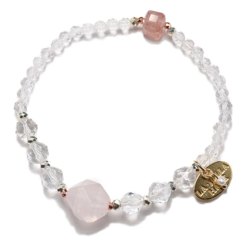 【Longing for Jaipur】レッドアベンチュリン×水晶×ローズクォーツ ブレスレット