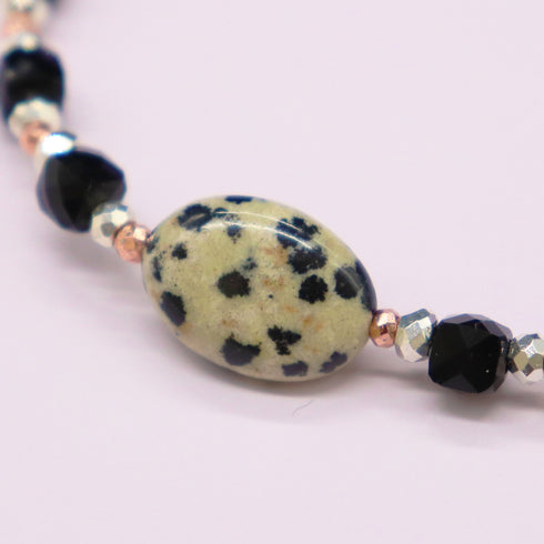 【Moon Lady Amethyst】アメシスト×ダルメシアンジャスパー×オニキス ブレスレット