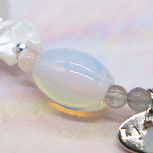 【ONLINE SHOP限定】【CLEAN UP】天地天珠×ホワイトシェル×ピンクサファイヤ ブレスレット