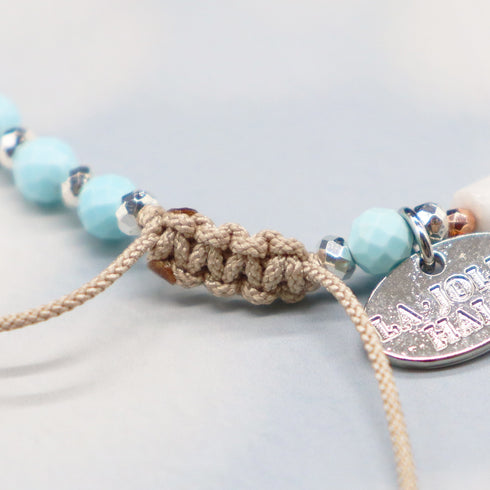 【Little Things for Summer】マグネサイトターコイズ×マグネサイト×シルバーヘマタイト アンクレット