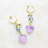 【Green Light Sunshine】ラベンダーアメシスト×ペリドット×グリーンアクアオーラ イヤリング