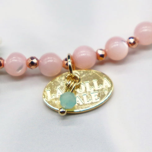 【Lovely Zoo】水紋天珠×マザーオブパール ブレスレット