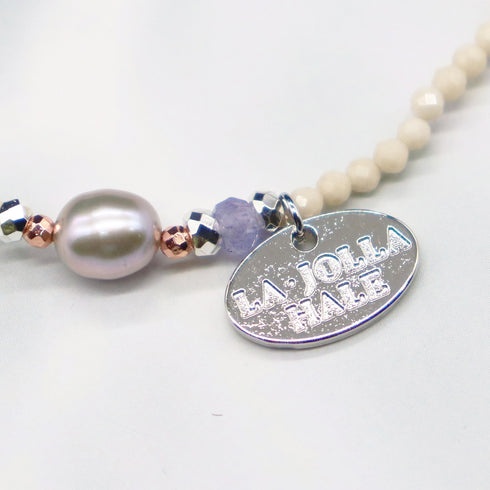 【美人鱼泪滴】珍珠 x 坦桑石 x 河卵石手链