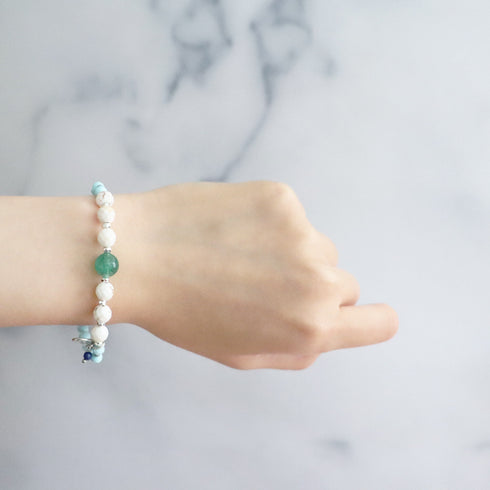 【对斋浦尔的渴望】绿东陵玉×菱镁矿绿松石手链