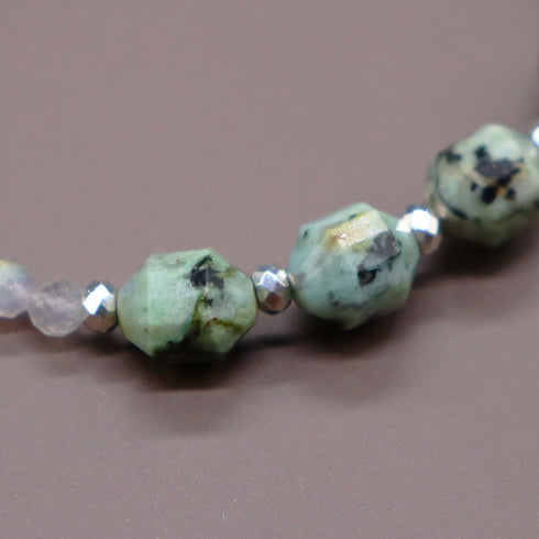 【Be Loved Turquoise】ターコイズ×ラピスラズリ×アフリカンターコイズ×ラブラドライト ブレスレット