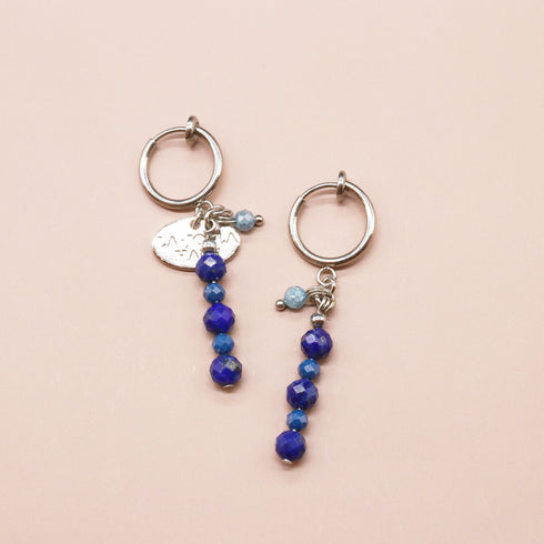 【星空碎片】青金石 x 锆石耳环