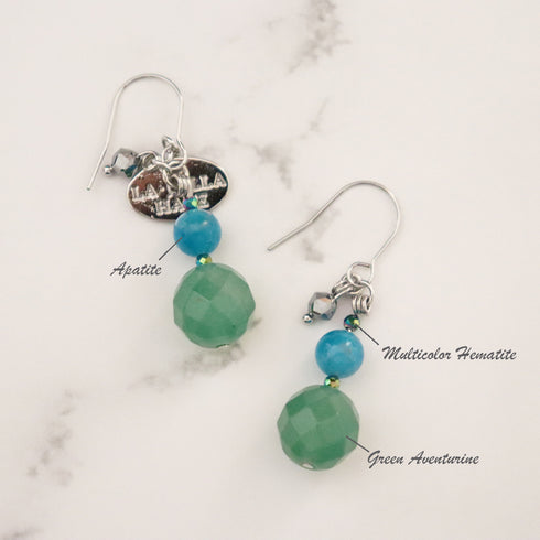 グリーンアベンチュリン×アパタイト ピアス