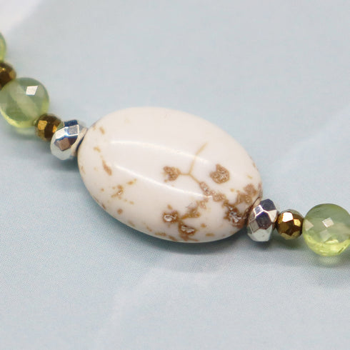 【绿光阳光】橄榄石 x 菱镁矿手链