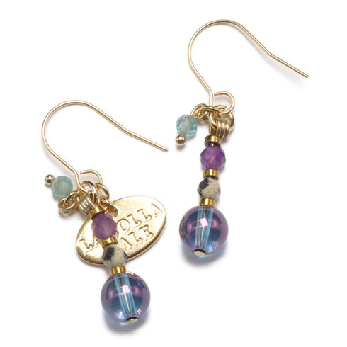 【Moon Lady Amethyst】アメシスト×ダルメシアンジャスパー×コスモオーラ ピアス