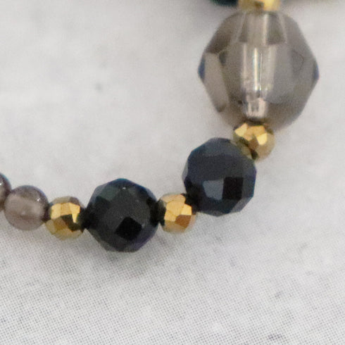 【・MA・YO・KE・】スモーキークォーツ×オニキス リング