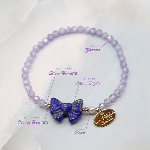 【Starry Sky Fragment】ラピスラズリ×パール×ジルコニア ブレスレット