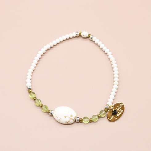 【绿光阳光】橄榄石 x 菱镁矿手链