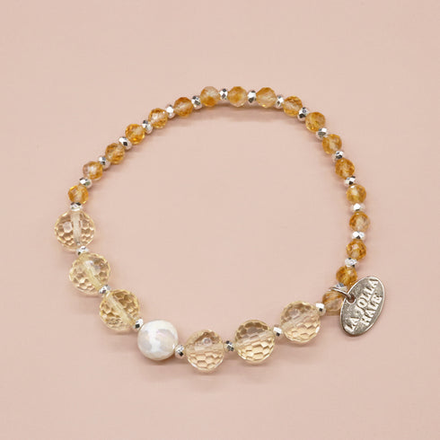 【如蜜糖般甜蜜】玳瑁天珠 x 黄水晶手链
