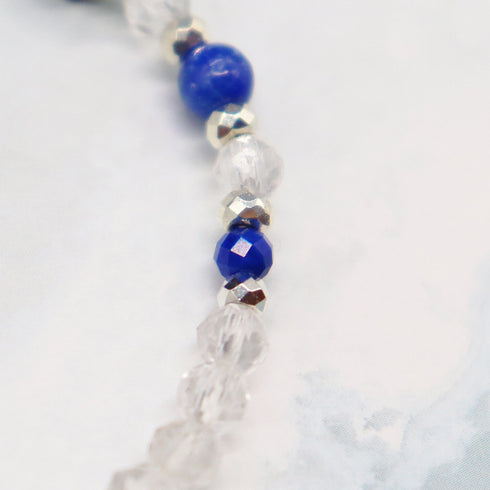 【Starry Sky Fragment】亀甲天珠×ラピスラズリ×水晶 ブレスレット