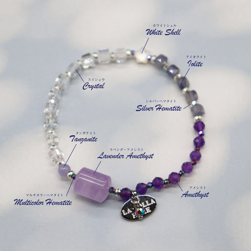 【Moon Lady Amethyst】ラベンダーアメシスト×アメシスト×アイオライト×水晶 ブレスレット