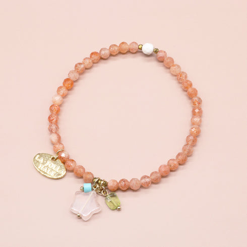 【Green Light Sunshine】ペリドット×サンストーン×ローズクォーツ ブレスレット