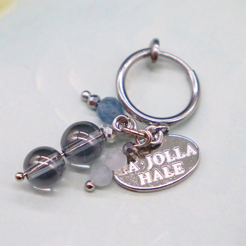 【Deep Sea Party】アクアマリン×シルバーオーラ イヤリング