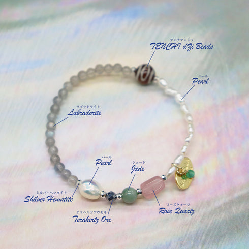 【ONLINE SHOP限定】【CLEAN UP】天地天珠×パール×ラブラドライト×ジェード ブレスレット