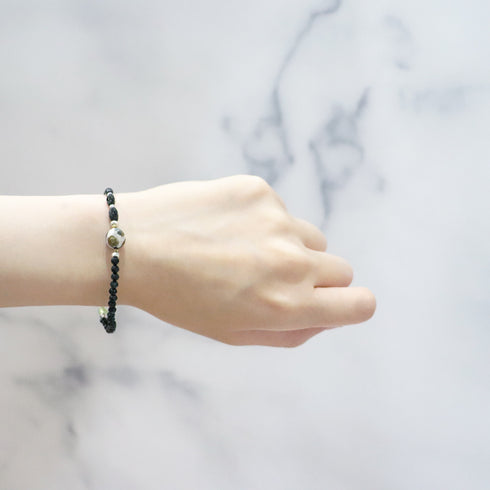 【绿光阳光】玳瑁天珠 x 橄榄石 x 缟玛瑙 x 黑贝壳手链