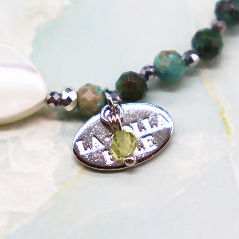 【Longing for Jaipur】三眼天珠×グリーンアベンチュリン×クリソコラ ブレスレット