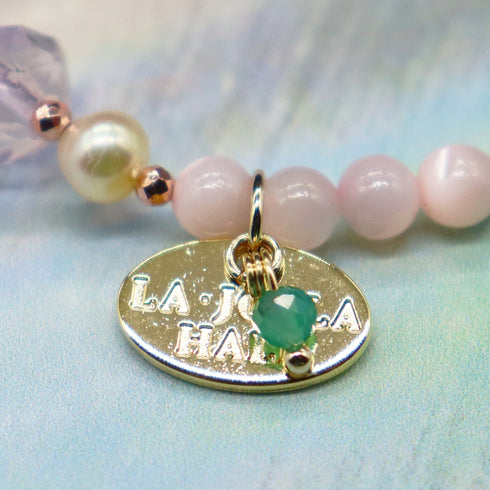 【ONLINE SHOP限定】【CLEAN UP】天地天珠×ローズクォーツ×ブラックスピネル×ピンクサファイヤ ブレスレット