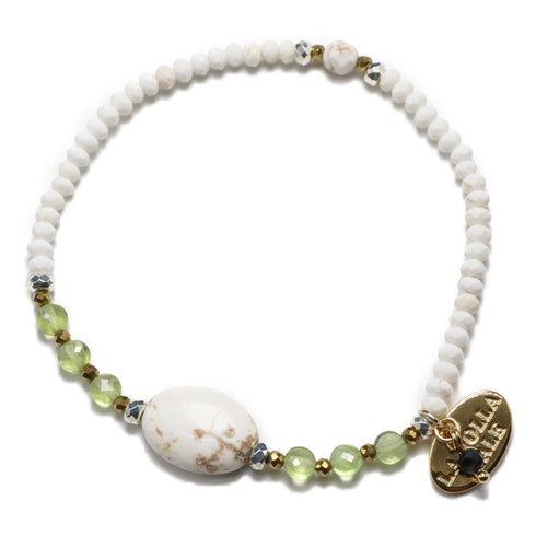 【绿光阳光】橄榄石 x 菱镁矿手链