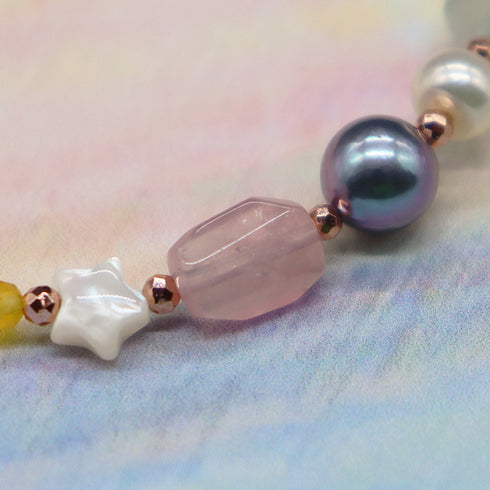 【ONLINE SHOP限定】【CLEAN UP】天地天珠×ホワイトシェル×アコヤパール ブレスレット