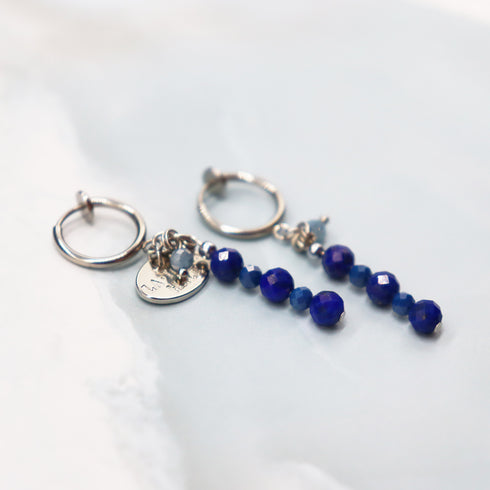 【星空碎片】青金石 x 锆石耳环