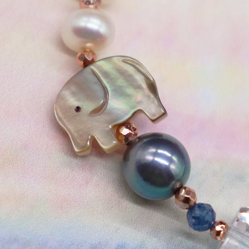 【ONLINE SHOP限定】【CLEAN UP】天地天珠×アコヤパール×水晶×人工ルビー ブレスレット