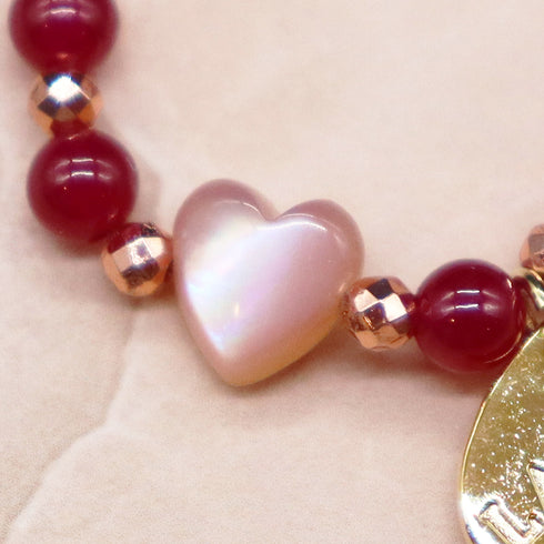 【Flames of Crimson】ピンクシェル×人工ルビー×ガーネット