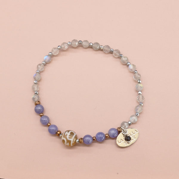 宝瓶天珠 x 坦桑石 x 拉长石手链