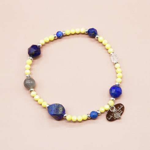 【Starry Sky Fragment】ラピスラズリ×ジルコニア×ラブラドライト ブレスレット