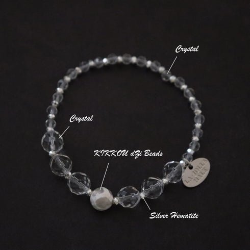 【Shining Like Stardust】亀甲天珠×水晶 ブレスレット