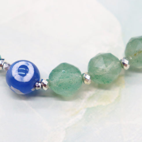 【Longing for Jaipur】三眼天珠×グリーンアベンチュリン×クリソコラ ブレスレット