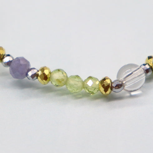 【ONLINE SHOP限定】【Green Light Sunshine】三眼天珠×ペリドット×パール ブレスレット