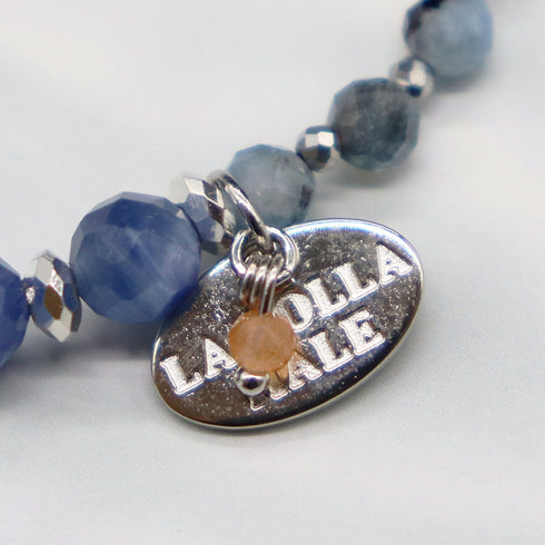 【Deep Sea Party】アクアマリン×スパイニーオイスターシェル×カイヤナイト ブレスレット