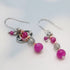 【粉色!粉色!粉色!】合成红宝石 x 拉长石 x 石英岩耳环