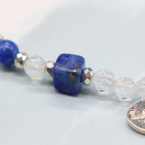 【Starry Sky Fragment】亀甲天珠×ラピスラズリ×水晶 ブレスレット