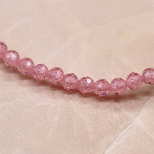 【盛开的粉色玫瑰】水波纹天珠 x 粉晶 x 锆石 x 海蓝宝石手链