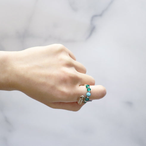 【Be Loved Turquoise】ターコイズ×グリーンアゲート×ペリドット リング