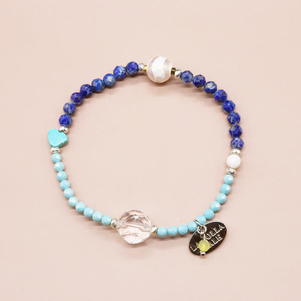【星空碎片】水波纹天珠 x 青金石 x 锆石 x 水晶手链
