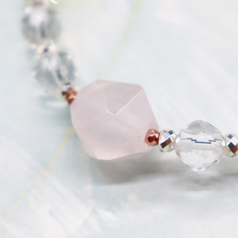 【Longing for Jaipur】レッドアベンチュリン×水晶×ローズクォーツ ブレスレット